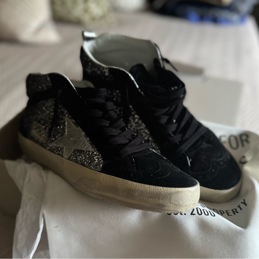 Golden Goose Black and silver Mid Star sneakers - Picture 2 of 15